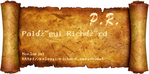 Palágyi Richárd névjegykártya